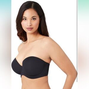 Wacoal 854119 Red Carpet Strapless Full Busted Underwire Bra Size 42C Black